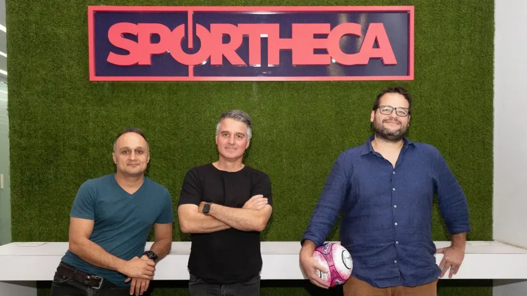 Marcelo Nicolau, Eduardo Tega e Gustavo Verginelli, sócios da Sportheca