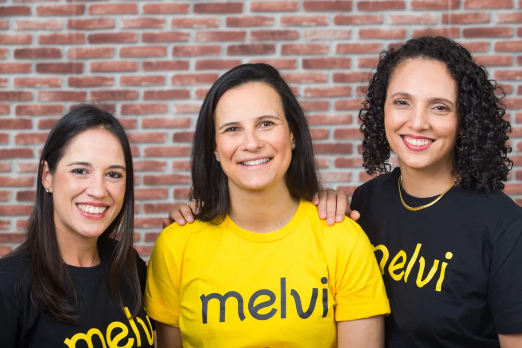 Fundadoras da Melvi: Mariana Paixão, Nino Vashakidze e Marcela Sobrinho