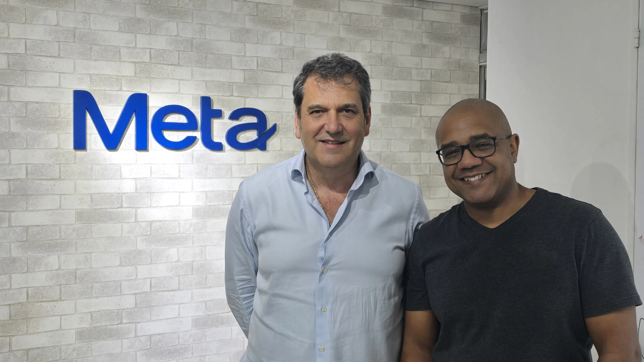 Cláudio Carrara, VP da Meta, e Evandro Barros, CEO da DataH. Foto: divulgação