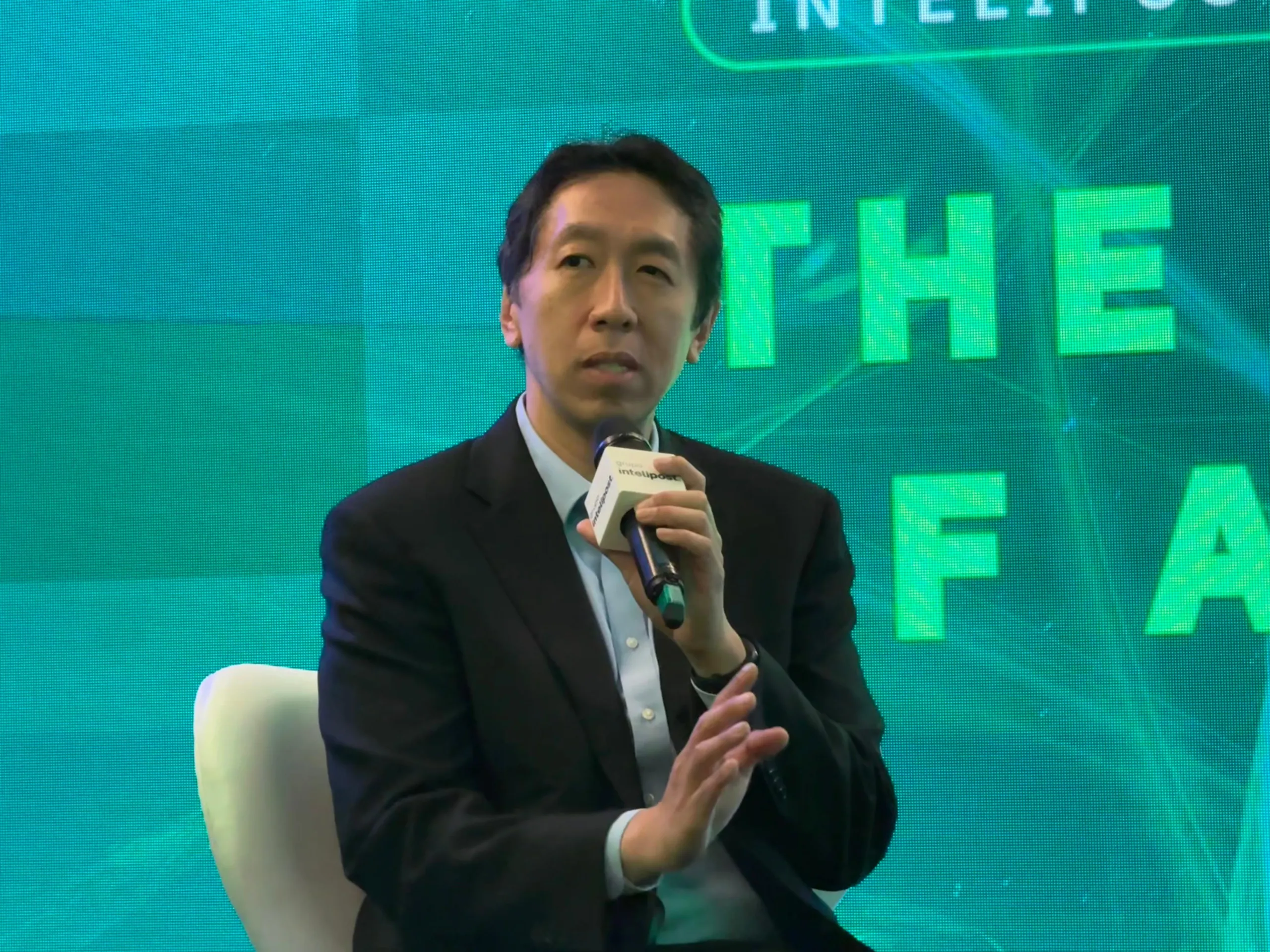 Andrew Ng, do AI Fund, durante evento em São Paulo