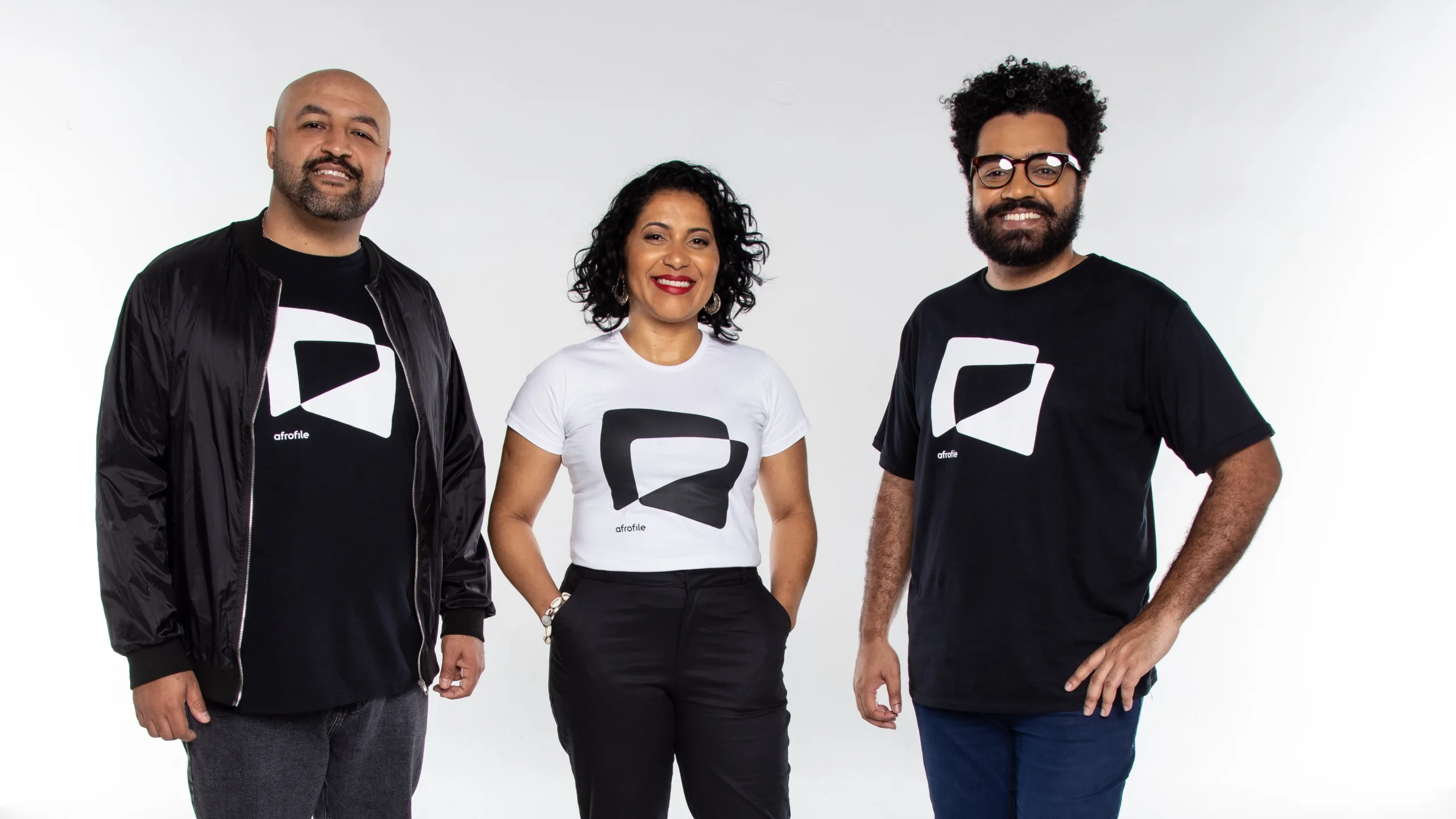 Carlos Ferreira, Viviane Morais e Dimitri Romero, fundadores da Afrofile