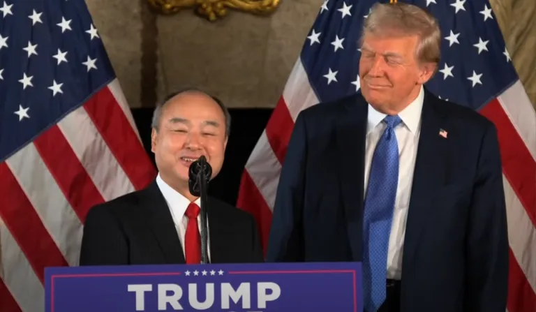 Masayoshi Son e Donald Trump. Foto: reprodução