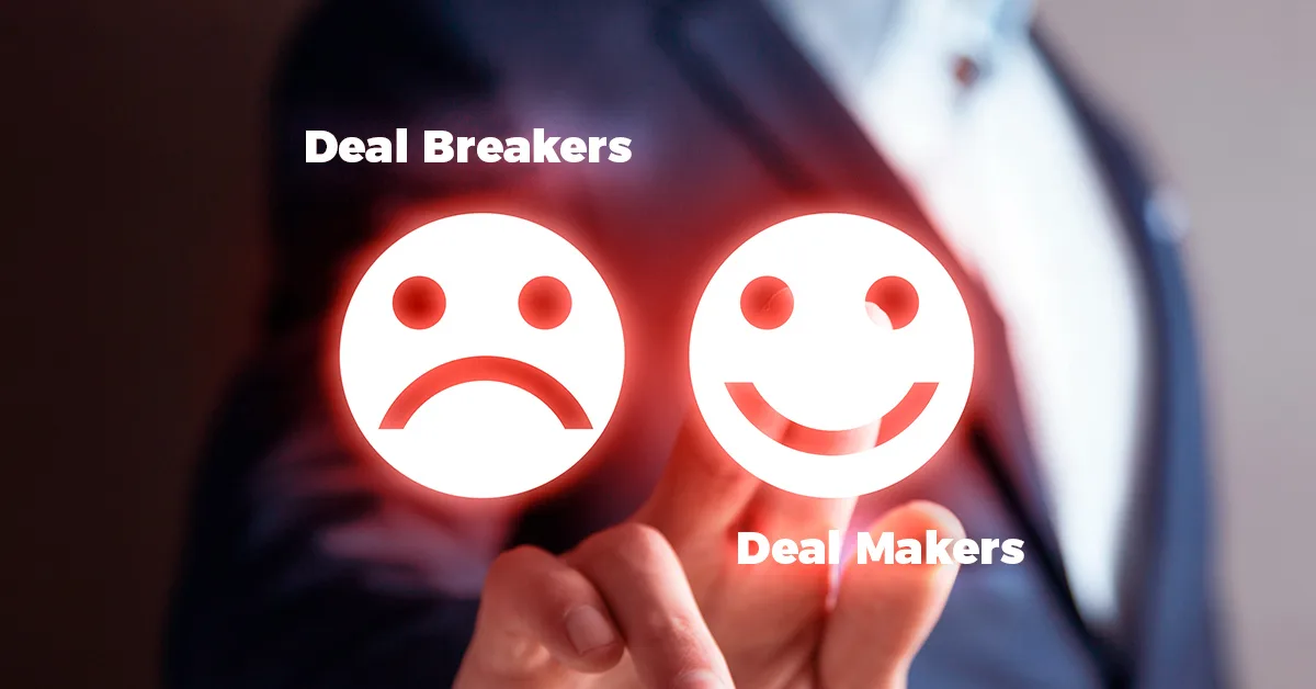 Você sabe quais são os deal makers e deal breakers da sua startup? Foto: divulgação.