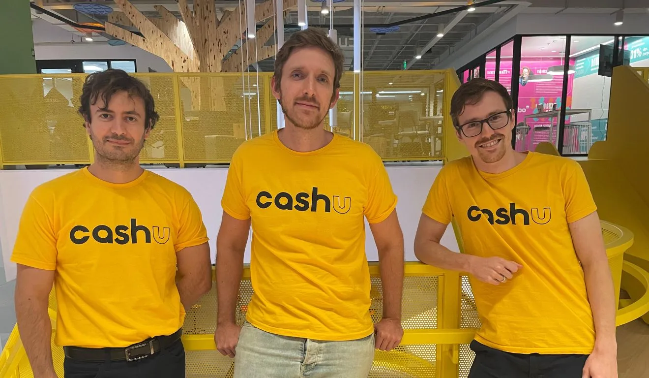 Yuri Fonseca, Thiago Saldanha e João Otávio Torquato, fundadores da CashU