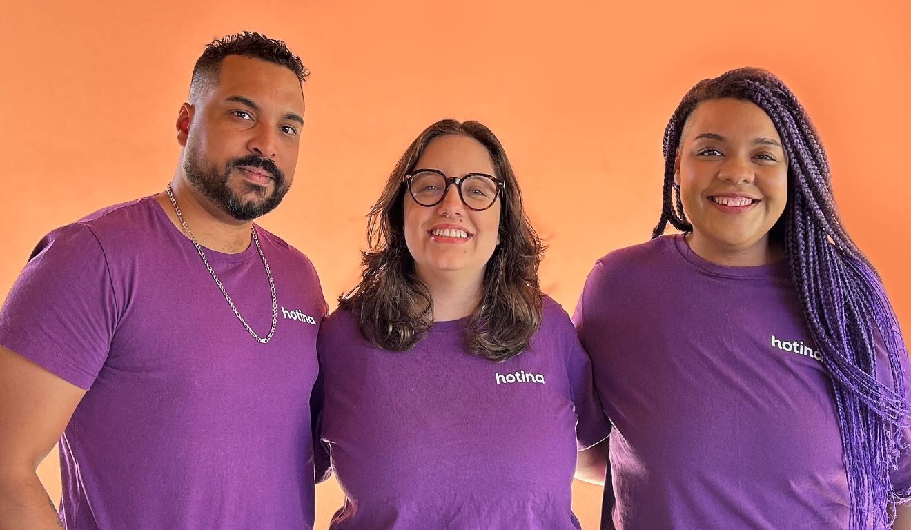 Jorge Soares, Mayara Neris e Karoline Oliveira, fundadores da hotina