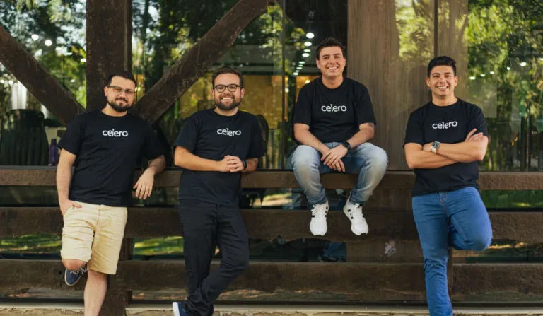 Eduardo Machado (CTO), João Augusto Betenheuzer (CRO), João Tosin (CEO) e Pedro Chavez (COO), da Celero