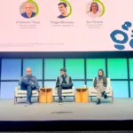 Anderson Thees, diretor da Endeavor no Brasil, conversou com Felipe Meneses, cofundador da Hyperplane, e Taci Pereira, fundadora da Systemic Bio, na BSV 2025