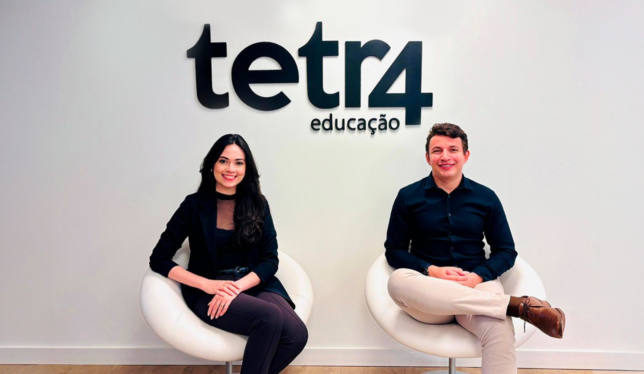 A sócia Stephanie Barreto e o CEO Jheython Santana, da Tetra Educação