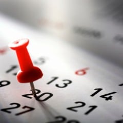 Eventos no calendário