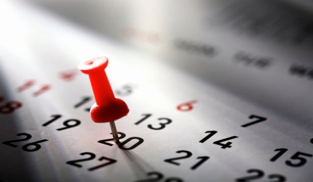 Eventos no calendário