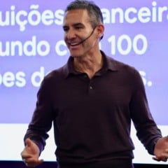 David Vélez, fundador do Nubank, durante evento na sede do banco, em São Paulo | Foto: Divulgação