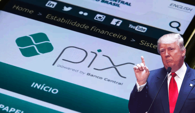 Donald Trump não é fã do Pix | Foto: Shutterstock e Agência Brasil