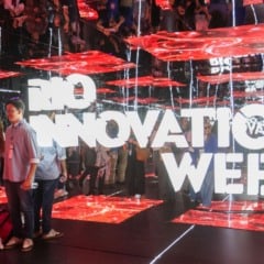 Instalação artística no túnel de entrada ao Rio Innovation Week Z Foto: Divulgação