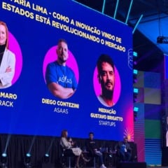 Painel contou com a mediação de Gustavo Brigatto, CEO do Startups, e a participação de Daniele Amaro, cofundadora da Paytrack, e Diego Contezini, cofundador e CEO do Asaas