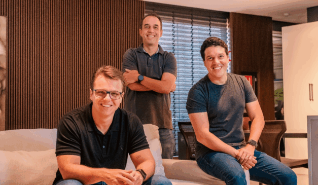 Gabriel Manzano (CTO), Toninho Garcez (COO) e Fábio Garcez (CEO), fundadores da CV CRM | Foto: divulgação
