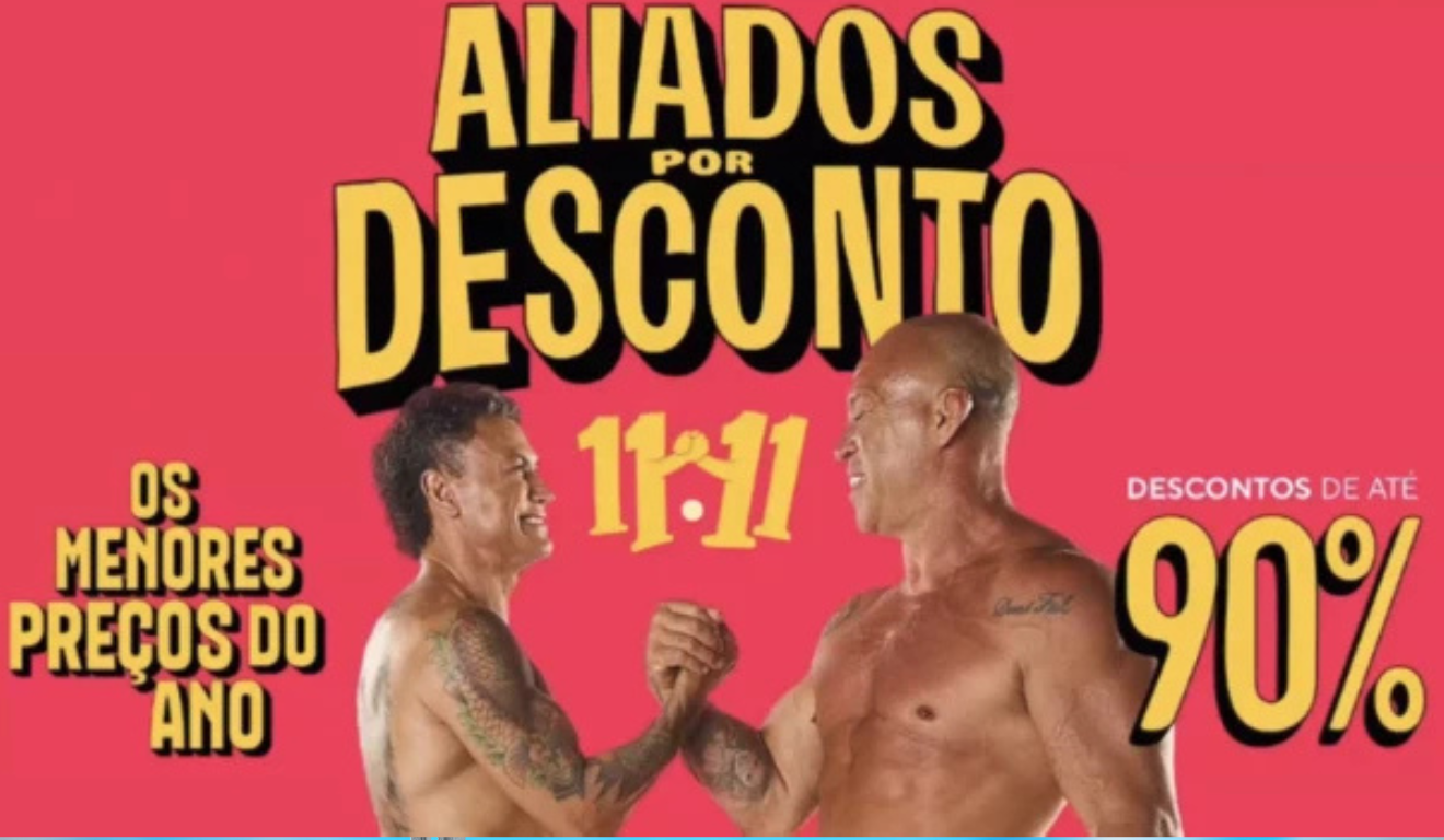 Acelino "Popó" Freitas e Wanderley Silva em campanha do AliExpress | Foto: reprodução