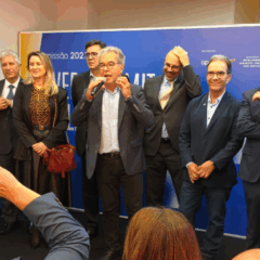 Jorge Viana, presidente da ApexBrasil, e Décio Lima, presidente do Sebrae, em evento na sede da ApexBrasil em Lisboa | Foto: Startups