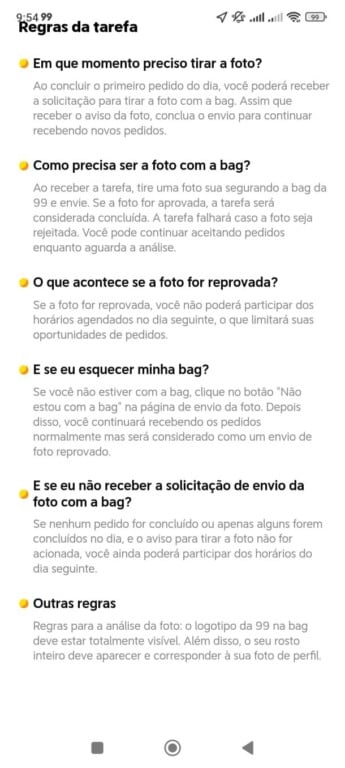 App da 99Food para os entregadores (Foto: Arquivo pessoal)