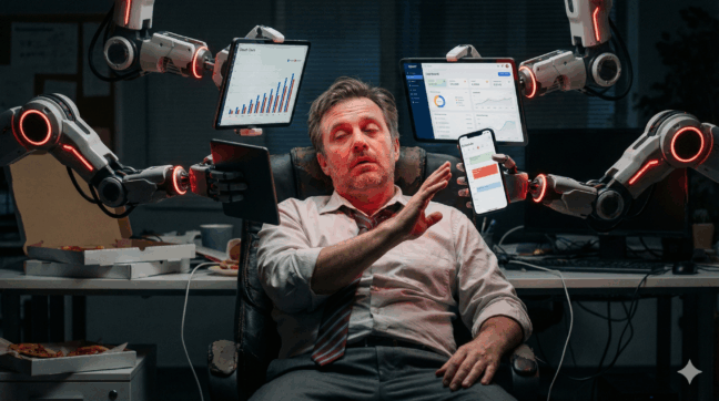 IA ajuda a resolver o problema do founder "sem braço" | Foto: IA