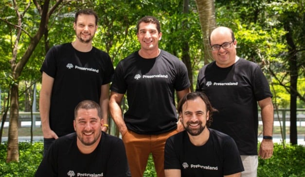 Fundadores da Preservaland: Gustavo Hansel, Santiago Thomaz, Guilherme Santana, Caio Martinelli, Mauricio Benvenutti | Foto: Divulgação