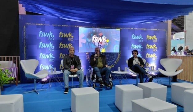 Painel da fisweek25 contou com a participação de DOMO.VC, Maya Capital e ABSS | Foto: Stephanie Tondo