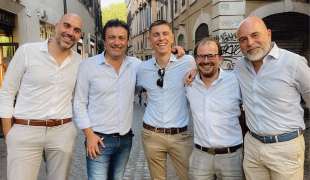 Fundadores da Generative Bionics: Daniele Pucci, Alessio Del Bue, Marco Maggiali, Andrea Pagnin, Davide Rota e Jeffrey Libshutz | Foto: Divulgação