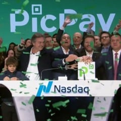 Cerim&ocirc;nia do IPO da PicPay em Nasdaq | Imagem: Reprodu&ccedil;&atilde;o / Nasdaq
