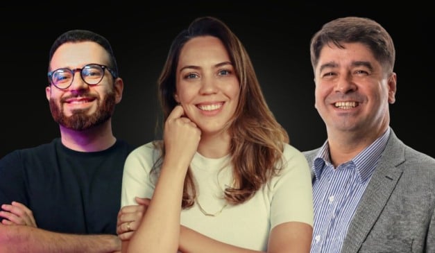 Victor Caetano, ao lado de Lilian Monteiro e Fernando Mattoso Lemos