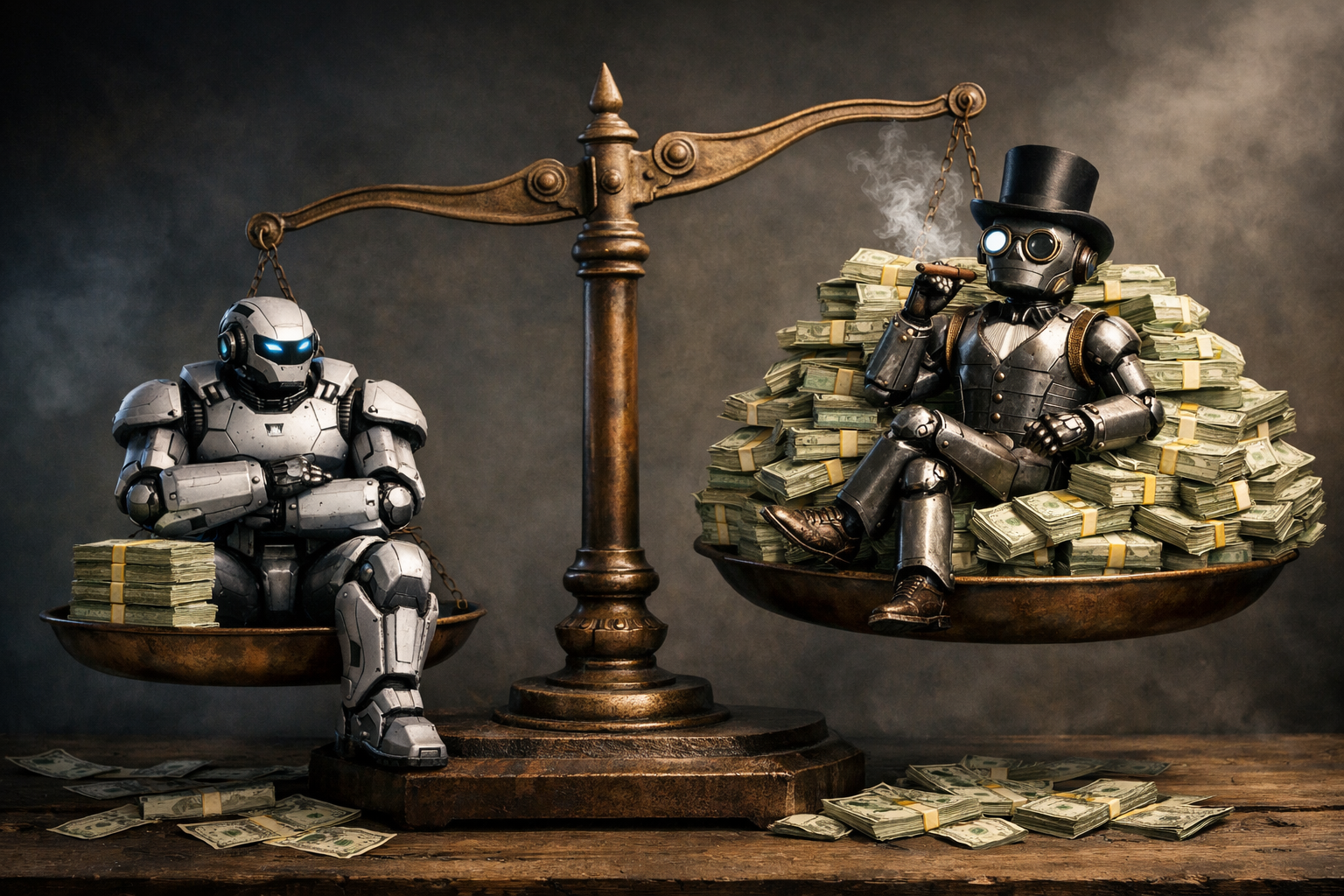 Na corrida da IA, quem vale mais? | Foto: Midjourney