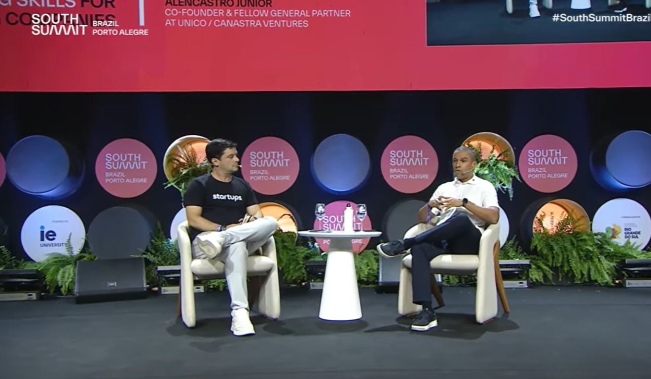 Gustavo Brigatto e Paulo Roberto de Alencastro Junior em painel no South Summit | Foto: Reprodução