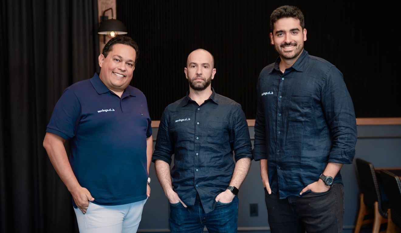 JP Galvão, Adriano Marques e Fernando Lamounier, sócios da Savings.Club | Foto: divulgação